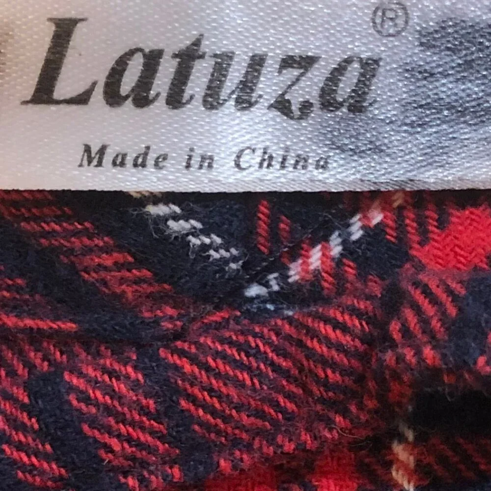 ✨ Luxe Plaid Perfection | Latuza 100% Cotton Red & Navy Lounge Robe
